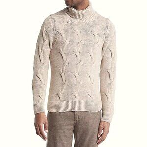 $248 BRAX Men's EU 52 US L Brian Wool Blend Knit Turtleneck Sweater in C…